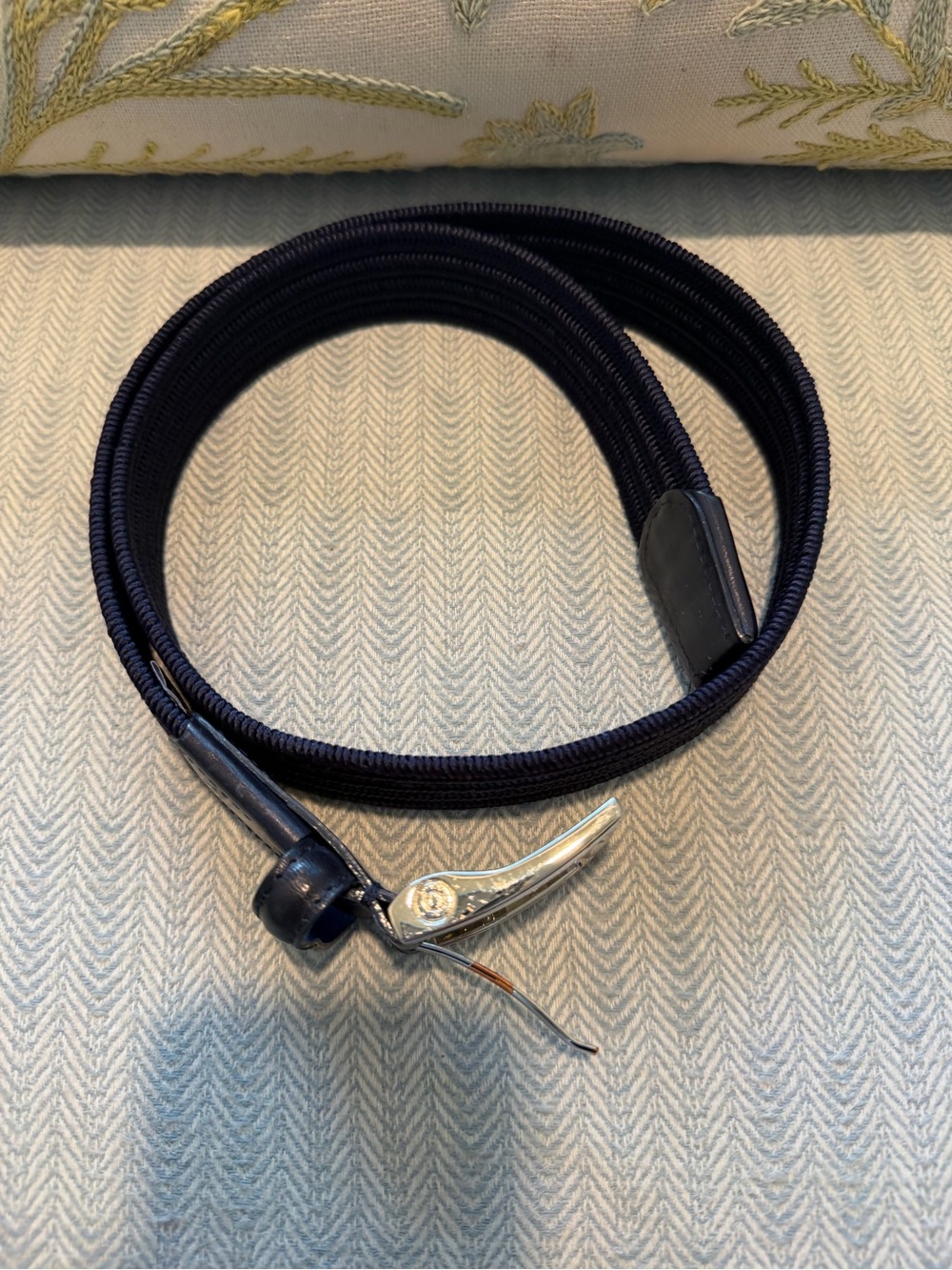 Beltology Men's Navy Rope Belt with Silver-Tone Clasp